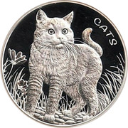 Fiji 50 Cents Cats 2021  BU CATS coin reverse