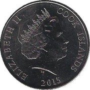 Cook Islands 50 Cents Elizabeth II 4th portrait. Bonito fish 2015 IRB ELIZABETH II COOK ISLANDS 2015 coin obverse Cook Islands 50 Cents Elizabeth II 4th portrait. Bonito fish 2015 IRB ELIZABETH II COOK ISLANDS 2015 coin obverse