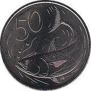 Cook Islands 50 Cents Elizabeth II 4th portrait. Bonito fish 2015 50 coin reverse Cook Islands 50 Cents Elizabeth II 4th portrait. Bonito fish 2015 50 coin reverse
