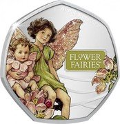 Cook Islands 50 Cents (Flower Fairies - Apple Blossom) APPLE BLOSSOM FLOWER FAIRIES TM coin reverse Cook Islands 50 Cents (Flower Fairies - Apple Blossom) APPLE BLOSSOM FLOWER FAIRIES TM coin reverse