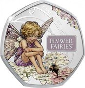 Cook Islands 50 Cents (Flower Fairies - Candytuft) CANDYTUFT FLOWER FAIRIES TM coin reverse Cook Islands 50 Cents (Flower Fairies - Candytuft) CANDYTUFT FLOWER FAIRIES TM coin reverse