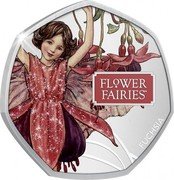 Cook Islands 50 Cents (Flower Fairies - Fuchsia) FLOWER FAIRIES TM FUCHSIA coin reverse