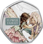 Cook Islands 50 Cents (Flower Fairies - Sweet Pea) FLOWER FAIRIES TM SWEET PEA coin reverse Cook Islands 50 Cents (Flower Fairies - Sweet Pea) FLOWER FAIRIES TM SWEET PEA coin reverse