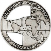 Cook Islands 50 Cents Rio de Janeiro. Christ the Redeemer. 2022 In Sets only 2022 50 CENTS COOK ISLANDS ELIZABETH II coin obverse Cook Islands 50 Cents Rio de Janeiro. Christ the Redeemer. 2022 In Sets only 2022 50 CENTS COOK ISLANDS ELIZABETH II coin obverse