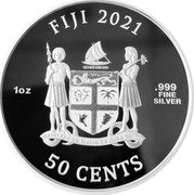 Fiji 50 Cents Shrek Christmas 2021  BU FIJI 2021 1OZ .999 FINE SILVER 50 CENTS coin obverse Fiji 50 Cents Shrek Christmas 2021  BU FIJI 2021 1OZ .999 FINE SILVER 50 CENTS coin obverse