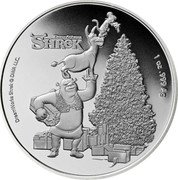 Fiji 50 Cents Shrek Christmas 2021  BU DREAMWORKS SHREK @ DWA LLC DREAMWORKS SHREK 1 OZ .999 AG coin reverse Fiji 50 Cents Shrek Christmas 2021  BU DREAMWORKS SHREK @ DWA LLC DREAMWORKS SHREK 1 OZ .999 AG coin reverse