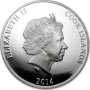 Cook Islands 50 Dollars Nautilus 2014 Proof KM# 1592 ELIZABETH II COOK ISLANDS IRB 2014 coin obverse
