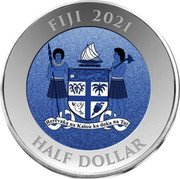 Fiji Half Dollar (Hubble Telescope) KM# 1055 FIJI 2022 REREVAKA NA KALOU KA DOKA NA TUI HALF DOLLAR coin obverse Fiji Half Dollar (Hubble Telescope) KM# 1055 FIJI 2022 REREVAKA NA KALOU KA DOKA NA TUI HALF DOLLAR coin obverse
