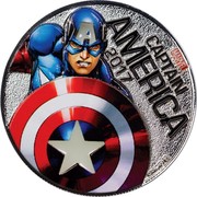 Fiji Half Dollar Light-up Captain America 2017  MARVEL CAPTAIN AMERICA 2017 coin reverse Fiji Half Dollar Light-up Captain America 2017  MARVEL CAPTAIN AMERICA 2017 coin reverse