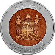 Fiji Half Dollar (Mars Touchdown) FIJI 2021 REREVAKA NA KALOU KA DOKA NA TUI HALF DOLLAR coin obverse Fiji Half Dollar (Mars Touchdown) FIJI 2021 REREVAKA NA KALOU KA DOKA NA TUI HALF DOLLAR coin obverse