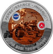 Fiji Half Dollar (Mars Touchdown) PERSEVERANCE - INGENUITY MARS 2021 TOUCHDOWN coin reverse Fiji Half Dollar (Mars Touchdown) PERSEVERANCE - INGENUITY MARS 2021 TOUCHDOWN coin reverse