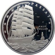 Fiji Half Dollar (Passat Barque) HALF DOLLAR PASSAT 260 280 300 320 340 80 100 coin reverse