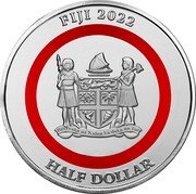 Fiji Half Dollar (Santa Claus on Roof) FIJI 2022 REREVAKA NA KALOU KA DOKA NA TUI HALF DOLLAR coin obverse Fiji Half Dollar (Santa Claus on Roof) FIJI 2022 REREVAKA NA KALOU KA DOKA NA TUI HALF DOLLAR coin obverse