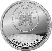 Fiji One Dollar 50th Anniversary of the Moon Landing 2019 FIJI 20 19 REREVAKA NA KALOU KA DOKA NA TUI ONE DOLLAR coin obverse Fiji One Dollar 50th Anniversary of the Moon Landing 2019 FIJI 20 19 REREVAKA NA KALOU KA DOKA NA TUI ONE DOLLAR coin obverse