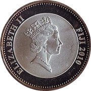 Fiji One Dollar (Battle of Hastings) ELIZABETH II FIJI 2010 coin obverse Fiji One Dollar (Battle of Hastings) ELIZABETH II FIJI 2010 coin obverse