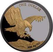 Fiji One Dollar Blackened Eagle. Gilded 2019 ONE DOLLAR .999 AG 1 OZ coin reverse Fiji One Dollar Blackened Eagle. Gilded 2019 ONE DOLLAR .999 AG 1 OZ coin reverse
