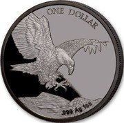Fiji One Dollar (Blackened Eagle) ONE DOLLAR .999 AG 1 OZ coin reverse Fiji One Dollar (Blackened Eagle) ONE DOLLAR .999 AG 1 OZ coin reverse