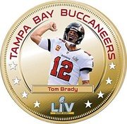 Fiji One Dollar (Buccaneers Super Bowl LV Champions. Tom Brady) TOM BRADY TAMPA BAY BUCCANEERS LV SUPER BOWL coin reverse Fiji One Dollar (Buccaneers Super Bowl LV Champions. Tom Brady) TOM BRADY TAMPA BAY BUCCANEERS LV SUPER BOWL coin reverse