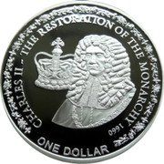 Fiji One Dollar Charles II. Restoration of the Monarchy 2010  Proof CHARLES II RESTORATION OF THE MONARCHY 1660 ONE DOLLAR coin reverse Fiji One Dollar Charles II. Restoration of the Monarchy 2010  Proof CHARLES II RESTORATION OF THE MONARCHY 1660 ONE DOLLAR coin reverse