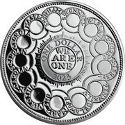 Cook Islands One Dollar (Charles III Continental Dollar) MASSASCHS N HAMP S CONNECT T R ISLAND N YORK N JERSEY PENNSILV DELAWARE MARYLAND VIRGINIA N CAROLIN S CAROLIN GEORGIA ONE DOLLAR WE ARE ONE 2023 coin reverse Cook Islands One Dollar (Charles III Continental Dollar) MASSASCHS N HAMP S CONNECT T R ISLAND N YORK N JERSEY PENNSILV DELAWARE MARYLAND VIRGINIA N CAROLIN S CAROLIN GEORGIA ONE DOLLAR WE ARE ONE 2023 coin reverse