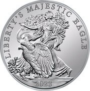 Cook Islands One Dollar (Charles III Liberty’s Majestic Eagle) LIBERTY'S MAHESTIC EAGLE 2023 coin reverse Cook Islands One Dollar (Charles III Liberty’s Majestic Eagle) LIBERTY'S MAHESTIC EAGLE 2023 coin reverse