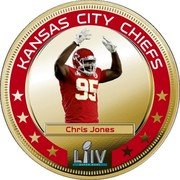 Fiji One Dollar (Chiefs Super Bowl LIV Champions. Chris Jones) CHRIS JONES KANSAS CITY CHIEFS L IV coin reverse Fiji One Dollar (Chiefs Super Bowl LIV Champions. Chris Jones) CHRIS JONES KANSAS CITY CHIEFS L IV coin reverse