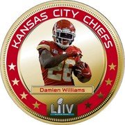 Fiji One Dollar (Chiefs Super Bowl LIV Champions. Damien Williams) DAMIEN WILLIAMS KANSAS CITY CHIEFS L IV coin reverse Fiji One Dollar (Chiefs Super Bowl LIV Champions. Damien Williams) DAMIEN WILLIAMS KANSAS CITY CHIEFS L IV coin reverse
