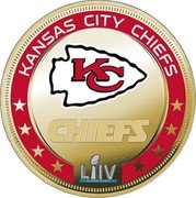 Fiji One Dollar (Chiefs Super Bowl LIV Champions. Logo) CHIEFS KANSAS CITY CHIEFS L IV coin reverse