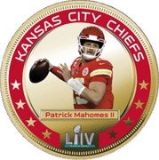 Fiji One Dollar (Chiefs Super Bowl LIV Champions. Patrick Mahomes II) PATRICK MAHOMES II KANSAS CITY CHIEFS L IV coin reverse