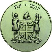 Fiji One Dollar Collared Lory 2017 PM Proof KM# 693 FIJI 2017 REREVAKA NA KALOU KA DOKA NA TUI coin obverse