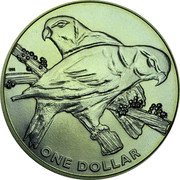 Fiji One Dollar Collared Lory 2017 PM Proof KM# 693 PM ONE DOLLAR coin reverse