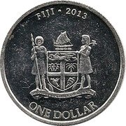 Fiji One Dollar (Hawksbill Taku Turtle) FIJI 2013 ONE DOLLAR coin obverse Fiji One Dollar (Hawksbill Taku Turtle) FIJI 2013 ONE DOLLAR coin obverse