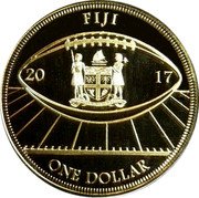 Fiji One Dollar (New England Patriots Super Bowl Championship. Dion Lewis) FIJI ONE DOLLAR 20 17 coin obverse