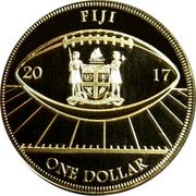 Fiji One Dollar (New England Patriots Super Bowl Championship. Julian Edelman) FIJI ONE DOLLAR 20 17 coin obverse