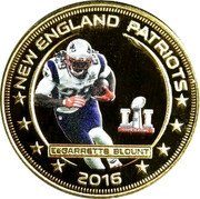 Fiji One Dollar (New England Patriots Super Bowl Championship. L Blount) L GARRETE BLOUNT L I SUPER BOWL NEW ENGLAND PATRIOTS 2016 coin reverse