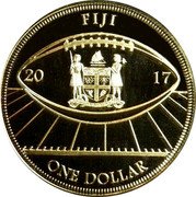 Fiji One Dollar (New England Patriots Super Bowl Championship. Logo) FIJI ONE DOLLAR 20 17 coin obverse