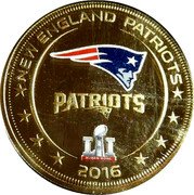 Fiji One Dollar (New England Patriots Super Bowl Championship. Logo) PATRIOTS L I SUPER BOWL NEW ENGLAND PATRIOTS 2016 coin reverse