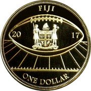Fiji One Dollar (New England Patriots Super Bowl Championship. Rob Gronkowski) FIJI ONE DOLLAR 20 17 coin obverse