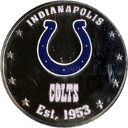 Fiji One Dollar (NFL. Indianapolis Colts) INDIANAPOLIS COLTS EST. 1953 coin reverse Fiji One Dollar (NFL. Indianapolis Colts) INDIANAPOLIS COLTS EST. 1953 coin reverse