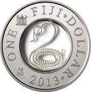 Fiji One Dollar Year of the Snake. Filigree 2013 Proof 2013 AG 999 FIJI ONE DOLLAR coin obverse Fiji One Dollar Year of the Snake. Filigree 2013 Proof 2013 AG 999 FIJI ONE DOLLAR coin obverse