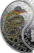 Fiji One Dollar Year of the Snake. Green Snake 2013 Proof THE YEAR OF THE SNAKE coin reverse Fiji One Dollar Year of the Snake. Green Snake 2013 Proof THE YEAR OF THE SNAKE coin reverse