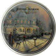 Fiji Ten Dollars (Holiday Gathering Christmas) THOMAS KINKADE PAINTER OF LIGHT coin reverse Fiji Ten Dollars (Holiday Gathering Christmas) THOMAS KINKADE PAINTER OF LIGHT coin reverse