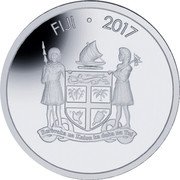 Fiji Two Dollars Collared Lory 2017 PM Proof FIJI 2017 REREVAKA NA KALOU KA DOKA NA TUI coin obverse