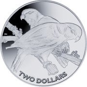 Fiji Two Dollars Collared Lory 2017 PM Proof PM TWO DOLLARS coin reverse