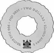 Fiji Two Dollars (Holiday Wreath) FIJI 2021 TWO DOLLARS 999 FINE SILVER 1 TROY OUNCE coin obverse Fiji Two Dollars (Holiday Wreath) FIJI 2021 TWO DOLLARS 999 FINE SILVER 1 TROY OUNCE coin obverse