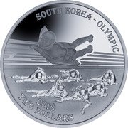 Fiji Two Dollars (South Korea. Ice Sports) SOUTH KOREA - OLYMPIC 2018 TWO DOLLARS coin reverse