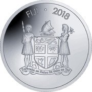 Fiji Two Dollars (Tree Frog) KM# 695 FIJI 2018 REREVAKA NA KALOU KA DOKA NA TUI PM coin obverse