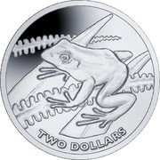 Fiji Two Dollars (Tree Frog) KM# 695 TWO DOLLARS coin reverse
