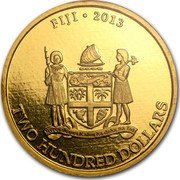 Fiji Two Hundred Dollars Hawksbill Taku Turtle 2013  BU 2013 FIJI TWO HUNDRED DOLLARS coin obverse Fiji Two Hundred Dollars Hawksbill Taku Turtle 2013  BU 2013 FIJI TWO HUNDRED DOLLARS coin obverse