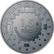 Spain 1-1/2 Euro (Alcazar of Segovia) CASTILLOS DEL MUNDO 1,5 EURO M coin reverse Spain 1-1/2 Euro (Alcazar of Segovia) CASTILLOS DEL MUNDO 1,5 EURO M coin reverse